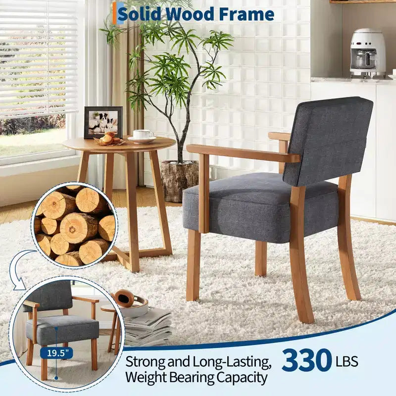 Fauteuil d'appoint du milieu du siècle avec cadre en bois et cuir PU, fauteuil de salon rembourré à rayures verticales marron pour salon et chambre