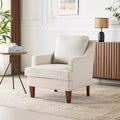 Fauteuil d'appoint Mid-Century Modern, fauteuil à dossier haut rembourré marron clair