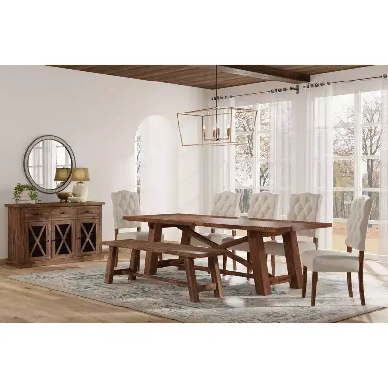Banc de salle à manger en bois d'acacia, brun moyen, 60 po