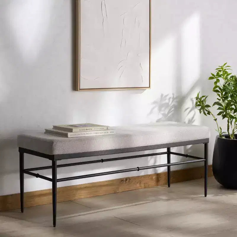 Banc en lin et métal