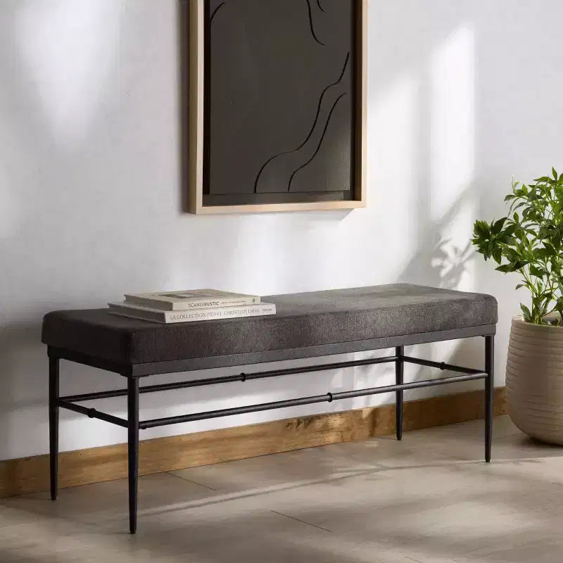 Banc en lin et métal