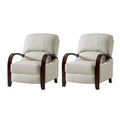 Ensemble de 2 Fauteuils Inclinables Manuels en Cuir Véritable, Inclinaison à 159°